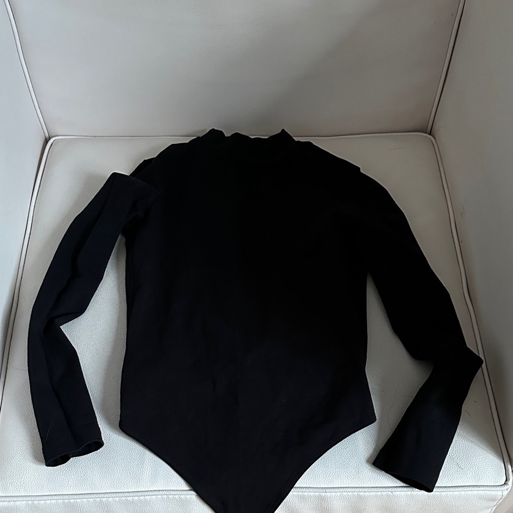 American Apparel Black Long Sleeve Bodysuit